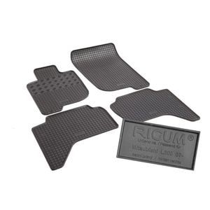 Set covorase auto Rigum, pentru Mitsubishi L200 2006-2015, 4 bucati, Negru