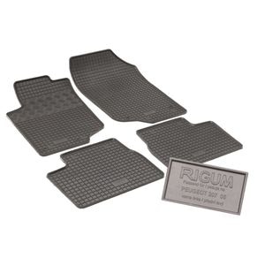 Set covorase auto Rigum, pentru Peugeot 207 2006-2014, 4 bucati, Negru