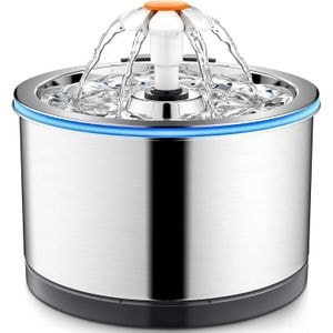 Dispenser Apa Automat Tip Fantana pentru Pisici si Caini, 2.5 L, Otel Inoxidabil 304, Ultra-Silentios