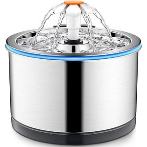 Dispenser Apa Automat Tip Fantana pentru Pisici si Caini, 2.5 L, Otel Inoxidabil 304, Ultra-Silentios