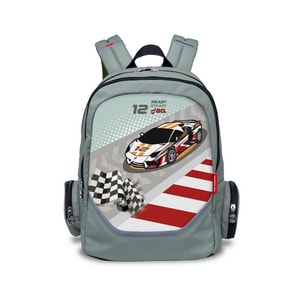 Rucsac scoala NIKIDOM Roller Go - Race Car, gri