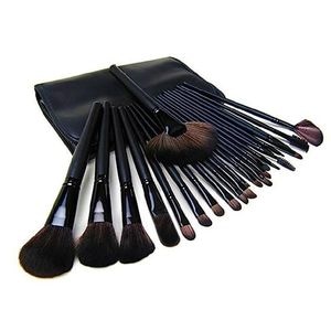 Set 24 pensule make-up PROCART, diferite dimensiuni, husa piele ecologica, negru