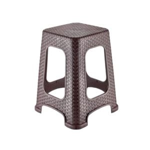Scaunel Zorex, plastic, imitatie rattan, maro