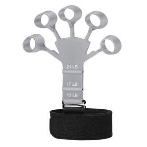 Flexor SIKS Pentru Degete Din Silicon, Banda De Sustinere Velcro, Diferite Niveluri De Dificultate, Recuperare Fizica, Gri