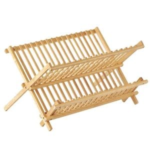 Suport din bambus Pufo de bucatarie pentru uscat vase, 43 x 34 cm, maro