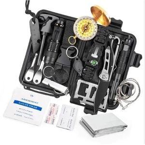 Kit Supravietuire 18 In 1 Solid Volt, ustensile multifunctionale si unelte, trusa impermeabila pentru transport inclusa, negru