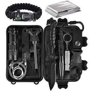 Kit Supravietuire 16 In 1 Solid Volt, ustensile multifunctionale si unelte, trusa impermeabila pentru transport inclusa, negru