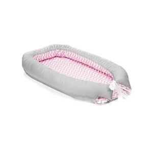 Perna bebelusi Fillikid, Baby nest, Culcus saltea si protectie de pat detasabila, 90x40 cm, Pink