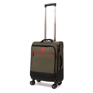 Troler Ella Icon Shadow cu 4 roti duble, Textil, 55x36x21 cm, Kaki