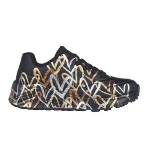 Pantofi Sport Skechers Uno Lite Metallic Love JR, Negru, 37.5