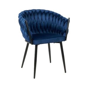 Scaun Living Tapitat KJC11, 74 x 63 x 66 cm, Albastru