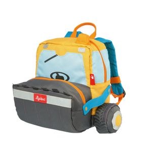 Ghiozdan pentru copii de gradinita Sigikid Incarcator cu roti si detalii 3D, cu doua compartimente, cu spate captusit, bretele reglabile, Multicolor