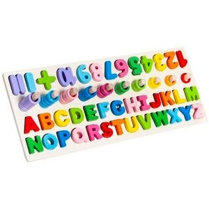 Puzzle IsoTrade, Cifre si litere, Material lemn, 39 piese