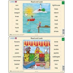 Puzzle Larsen, Read and Look 1 -10 (EN), 10 buc, 16 piese