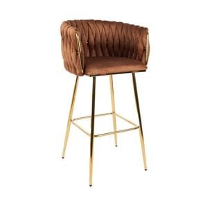 Scaun Bar KJC365, 53 x 53 x 102 cm, Maro & Picioare Aurii