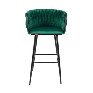 Scaun Bar KJC365, 53 x 53 x 102 cm, Verde & Picioare Negre