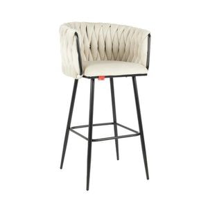 Scaun Bar KJC365, 53 x 53 x 102 cm, Bej & Picioare Negre
