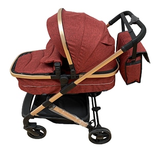 Carucior 2 in 1, Krista, reversibil, transformabil din landou in sport, pliabil, cu geanta, suspensii, 608 Rosu