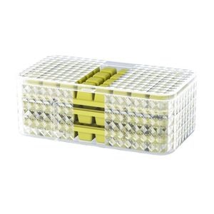 Set pentru cuburi de gheata eMazing, cu 3 forme si caserola de depozitare, verde, 96 de cuburi