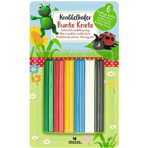 Set plastilina Moses, 6 culori vii, Dimensiuni 11x18x1.3 cm, 24 luni+