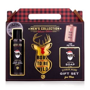 Set cadou pentru barbati Men's Collection Winter Edition, gel de dus 150 ml + sticla din otel inoxidabil