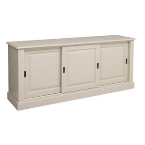 Bufet cu 3 usi glisante, BAS, culoare gri P024, vopsit, 100% lemn masiv, 188x48x78 cm