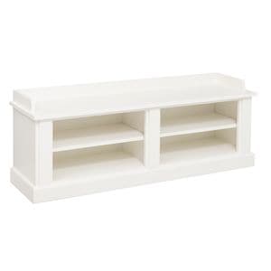 Pantofar hol cu spatii deschise, BAS, culoare alb murdar P039, vopsit, 100% lemn masiv, 138x40x50 cm