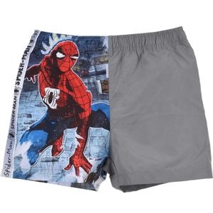 Pantaloni scurti baie baieti SunCity, Spider-Man, Marime 128 cm, Gri