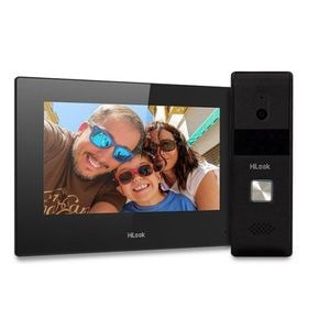 Kit videointerfon hibrid IP WiFi Hikvision HiLook VI-K23P, 2MP, touchscreen, 2.4GHz, ecran 7 inch, 1 familie, aparent, PoE