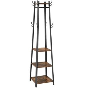 Cuier raft haine Teox, metal, 181 cm, negru