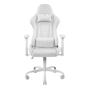 Scaun de birou ergonomic, DELTACO GAMING, ampatament in 5 puncte, spate inalt, perna cervicala si suport lombar, alb