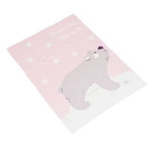 Paturica pentru bebelusi Cangaroo Dreamy Bear, 75x100 cm, 0+ luni, Roz