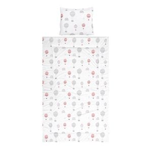 Set lenjerie pat 3 piese Lorelli, bumbac ranforce, Cosy, Baloons Grey
