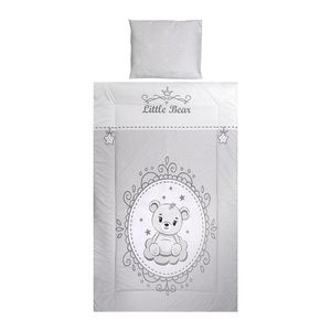 Set lenjerie pat 3 piese Lorelli, bumbac ranforce, Cosy, Little Bear Grey
