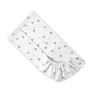 Cearceaf cu banda elastica Lorelli, bumbac ranforce, 60 x 120 cm, Train Grey