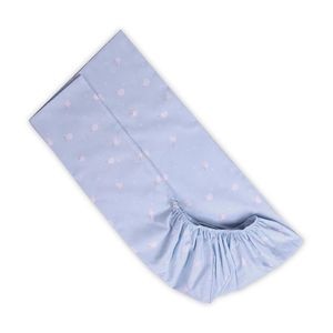 Cearceaf cu banda elastica Lorelli, bumbac ranforce, 60 x 120 cm, Train Blue