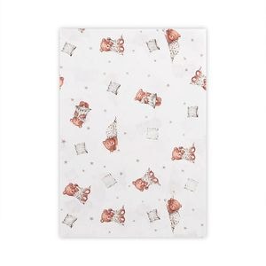 Cearceaf bumbac ranforce Lorelli, 100 x 150 cm, Bears & Pillows Beige
