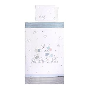 Set lenjerie pat 4 piese Lorelli, bumbac ranforce, Giraffe White