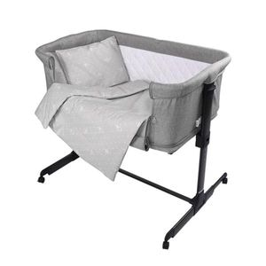 Set lenjerie pat 5 piese Lorelli, bumbac ranforce, Eva, Little Bear Grey