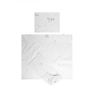 Set lenjerie pat 60 x 120 cm Lorelli, Tiny Dream, 3 piese, bumbac ranforce, Giraffe White