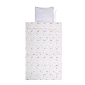Set lenjerie pat 4 piese Lorelli, bumbac ranforce, Blue Moon & Stars