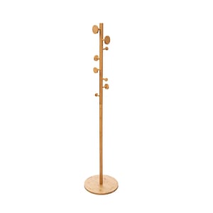 Cuier Round Coat, Bambus, 8 carlige, 16 kg rezistenta, 37 x H 176 cm