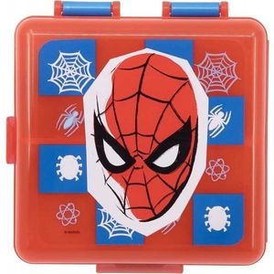 Cutie sandwich TataWay, Spiderman, Compartimentata, Fara BPA, 14.1x13.5x6 cm, Albastru/Rosu
