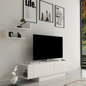 Comoda CC-0004, Alb, 150x31x41 cm