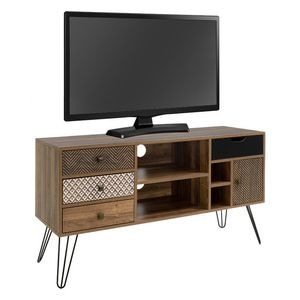Comoda TV Pako World, CTV-5, Negru, 50x136x13 cm