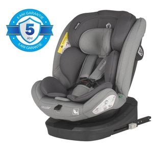 Scaun auto isofix iSize Coccolle Nyota 40-150 cm, rotire cu o singura mana, Top Tether, Moonlit Grey