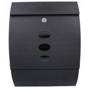 Cutie postala de exterior Sersimo, pentru gard sau perete, din otel zincat, cu incuietoare, 40x12x30cm, gri argintiu