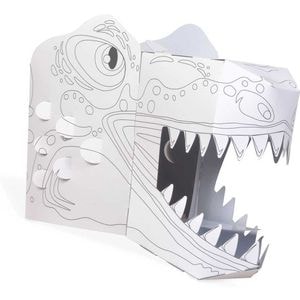 Set creativ Fiesta Crafts, Coloreaza-ti propria Masca 3D T-Rex, Dimensiuni 16 x 28 cm