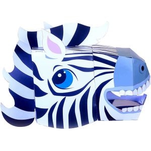 Masca Fiesta Crafts, 3D Zebra, Dimensiuni 16 x 28 cm