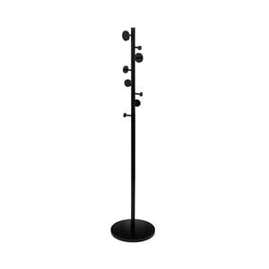Cuier Round Coat, negru, lemn pin, 8 carlige, 16 kg rezistenta,  37 x H 176 cm